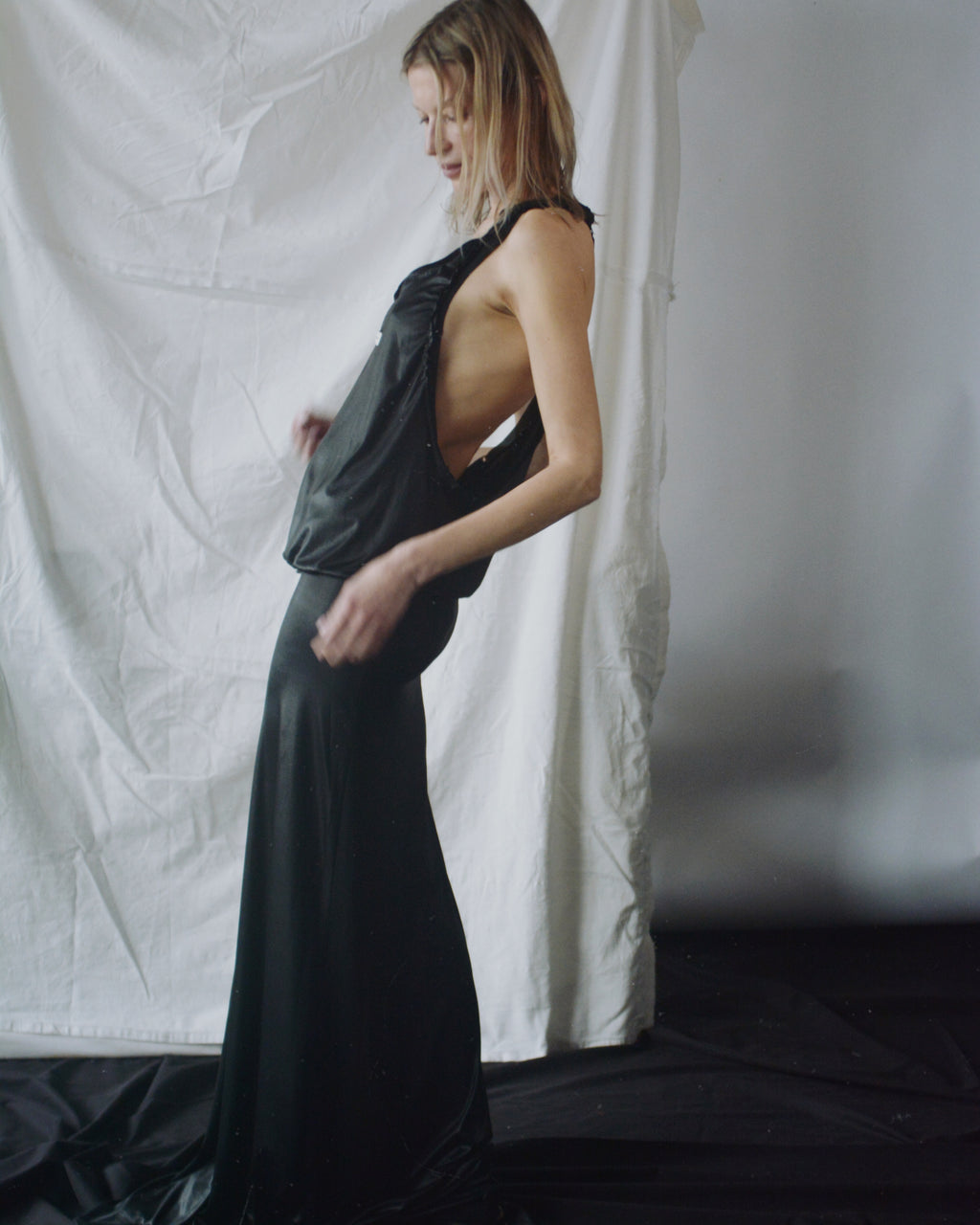 Liquid leather dress