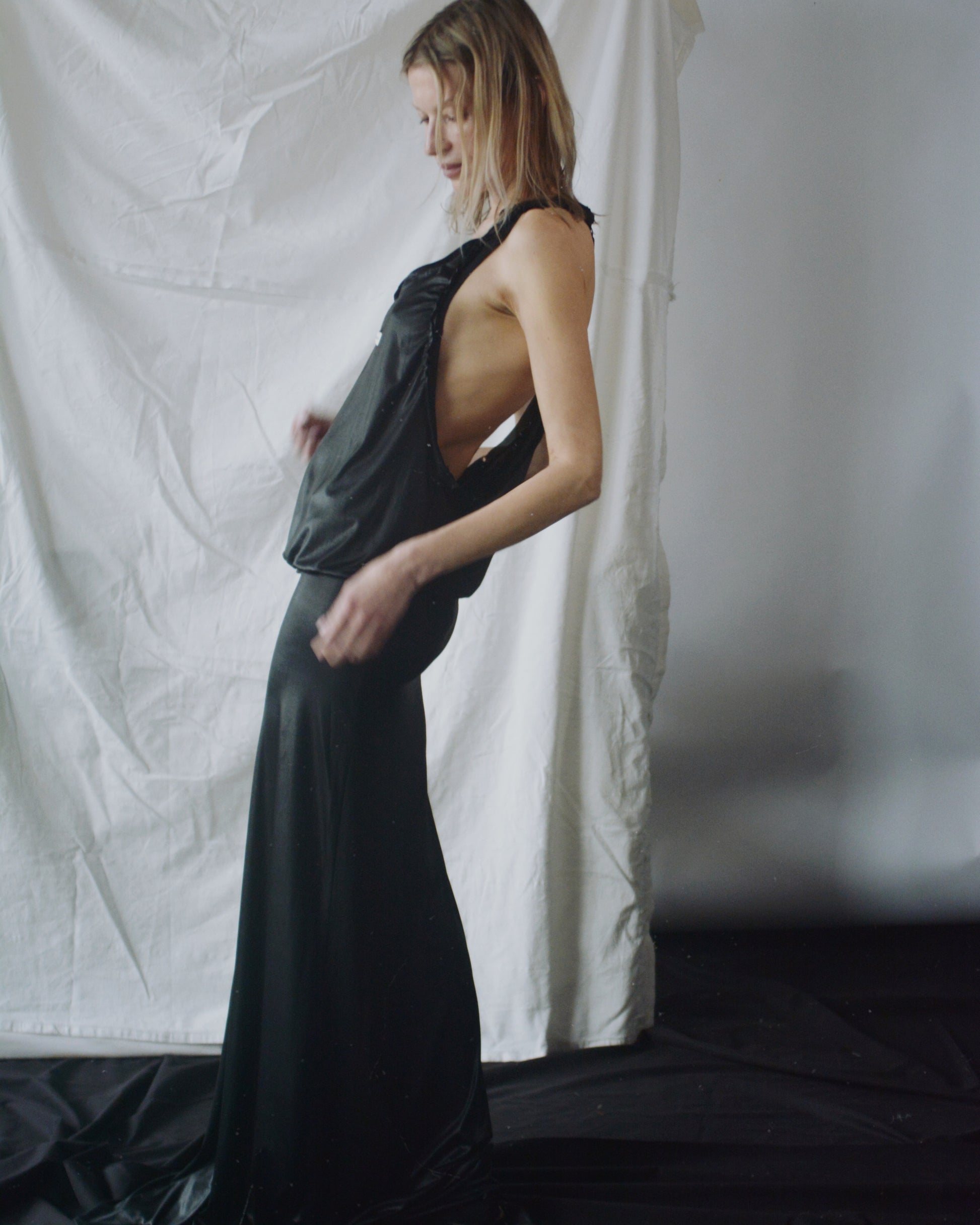 Liquid leather dress