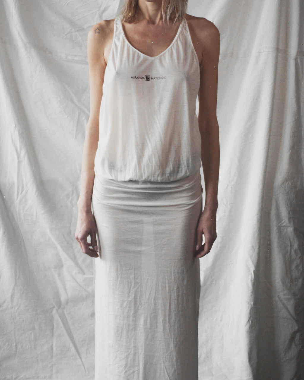 White MM dress