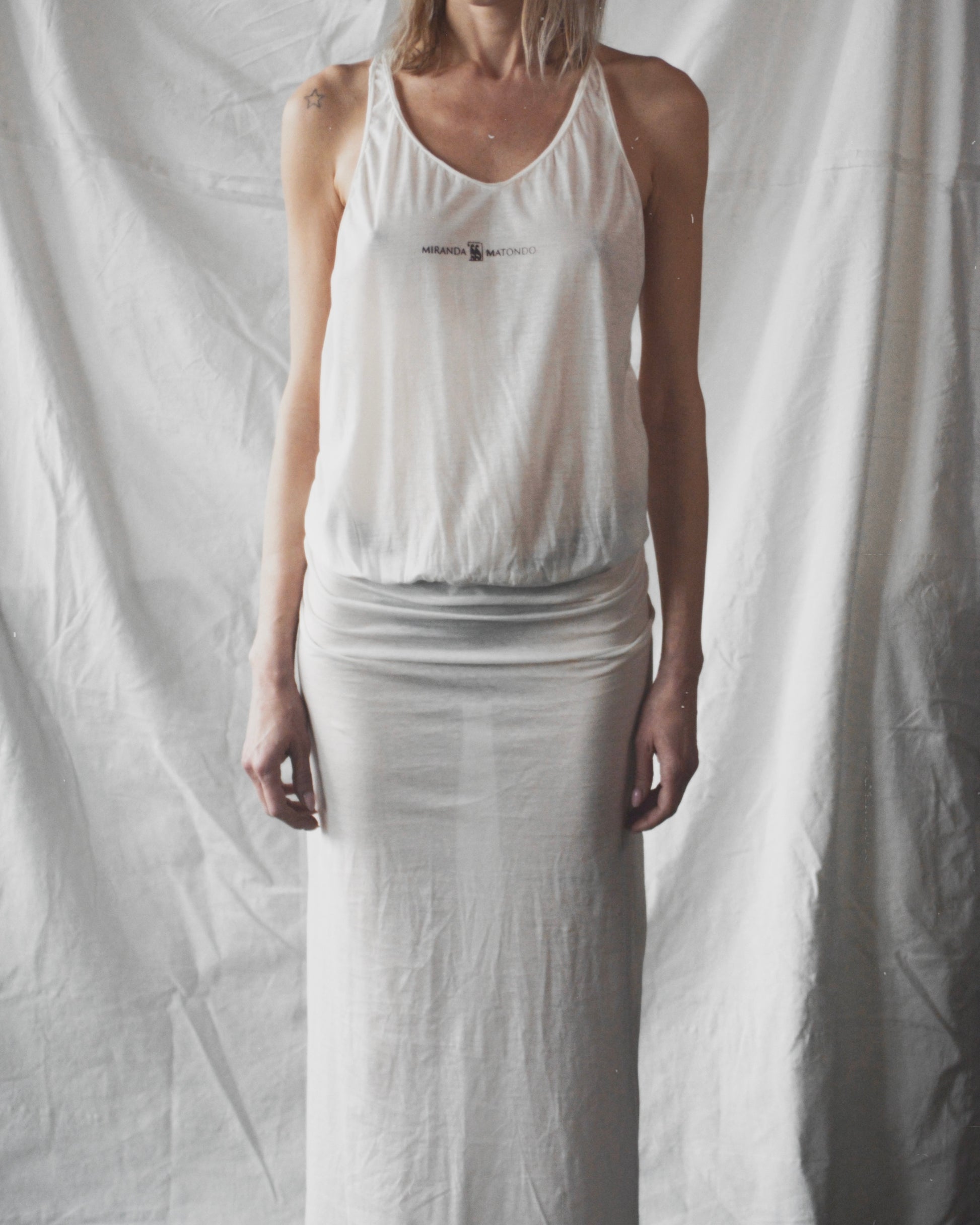 White MM dress