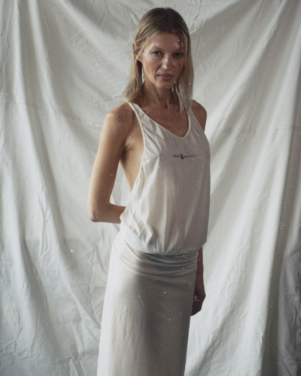 White MM dress