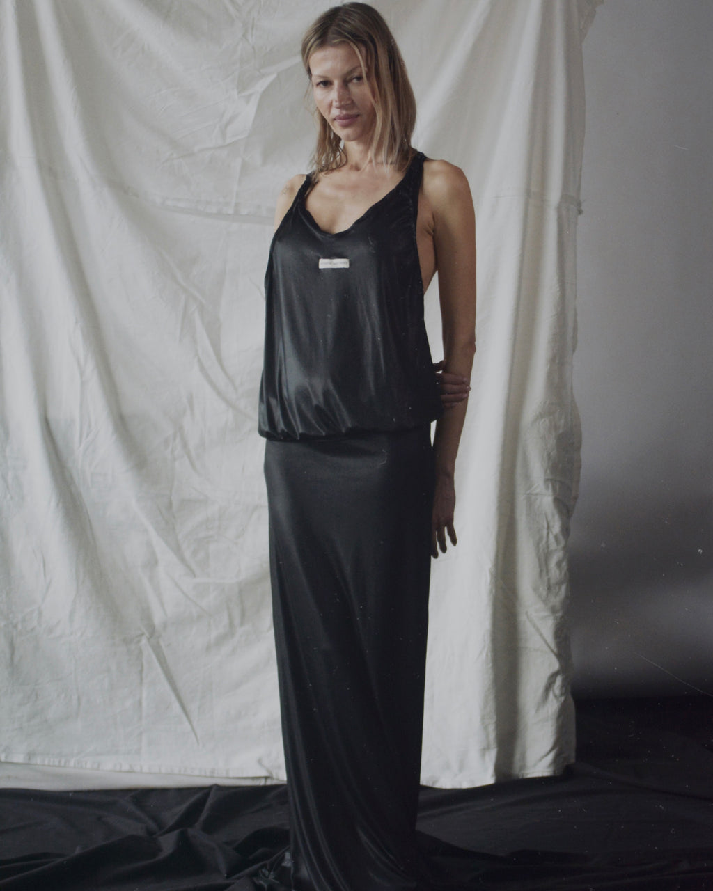 Liquid leather dress