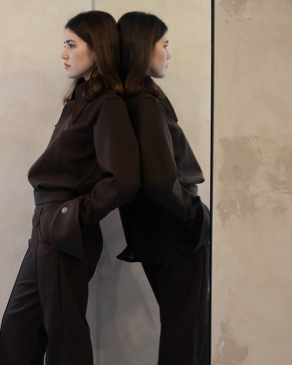 Chocolate brown wool shirt