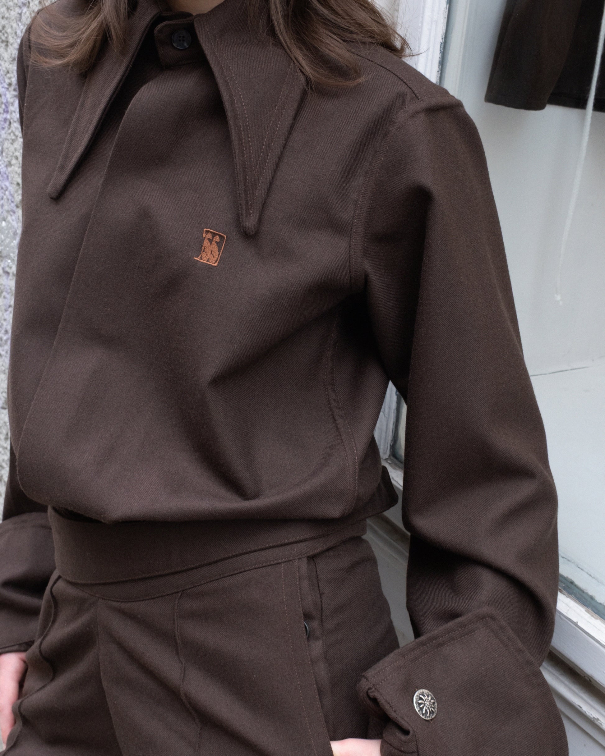 Chocolate brown wool shirt