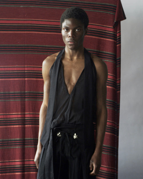 Black mariposa blouse